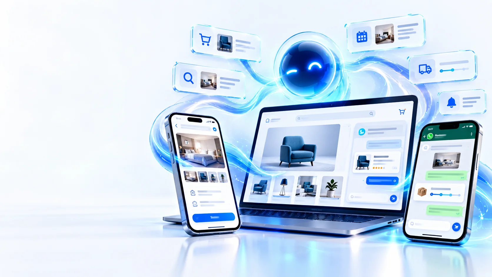 AI virtual customer assistant guiding customers through products, bookings and orders — capability overview