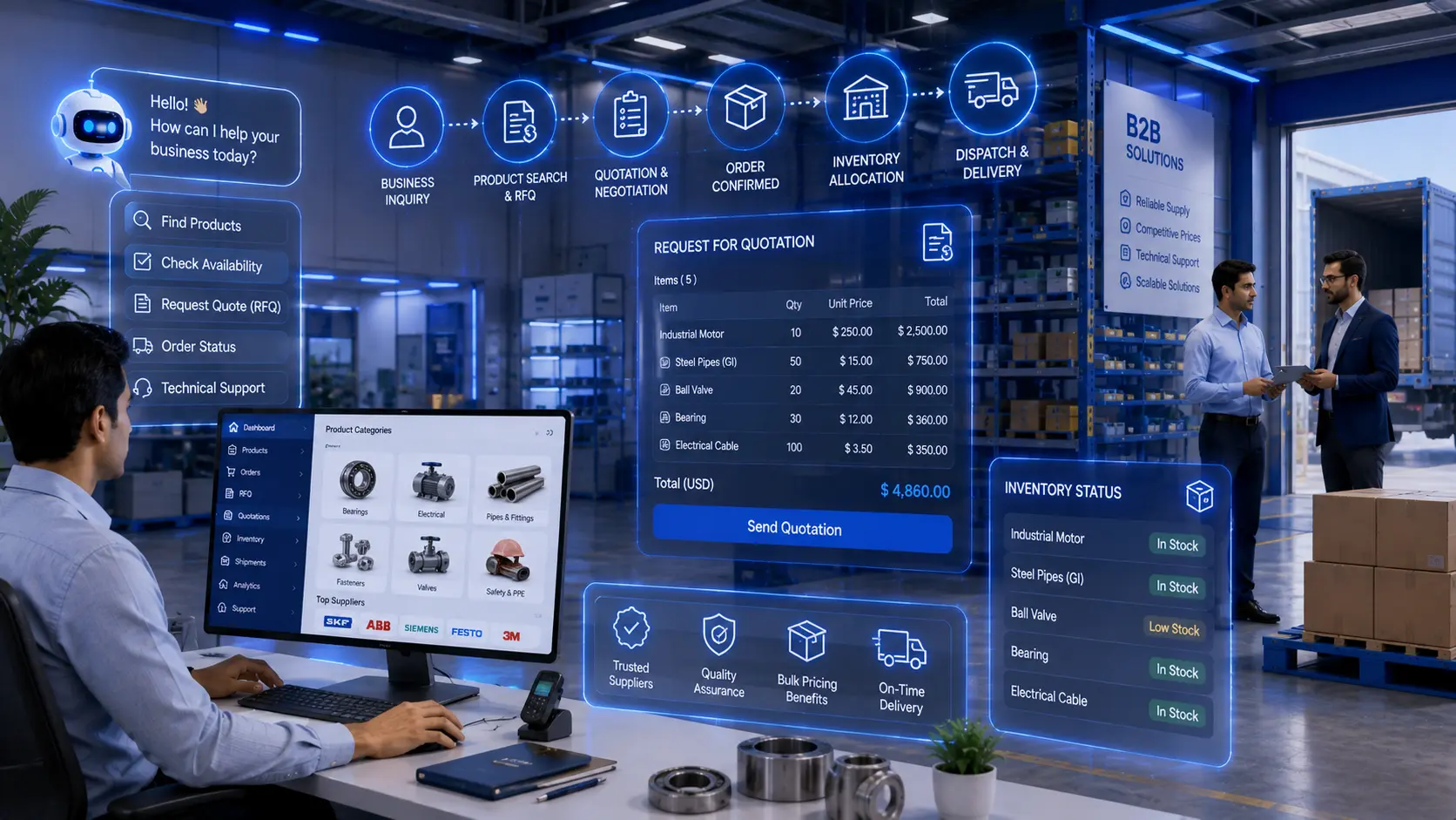 Industrial distribution AI sales agent — capability overview